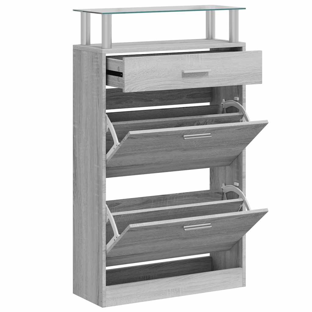 Skoskap grå sonoma 63x24x104 cm konstruert tre