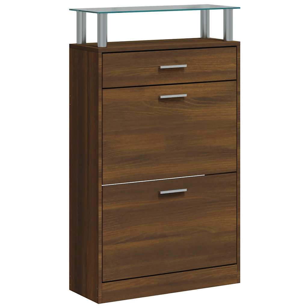 Skoskap brun eik 63x24x104 cm konstruert tre
