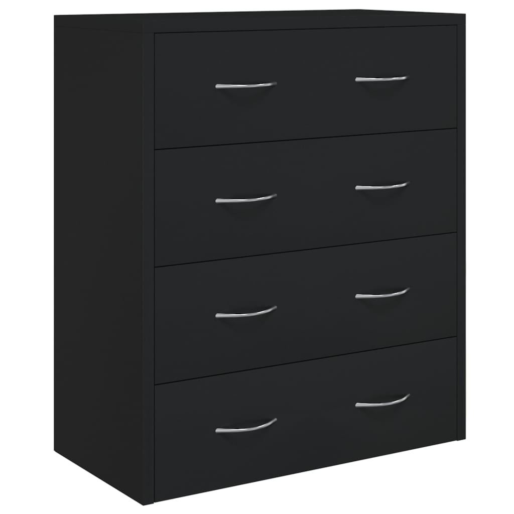 Skjenk med 4 skuffer 60x30,5x71 cm svart