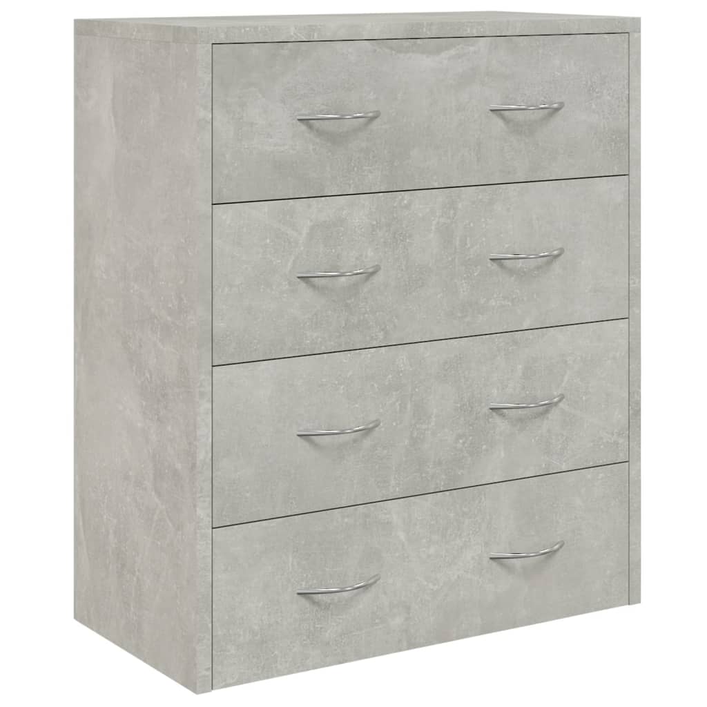 Skjenk med 4 skuffer 60x30,5x71 cm betonggrå vidaXL