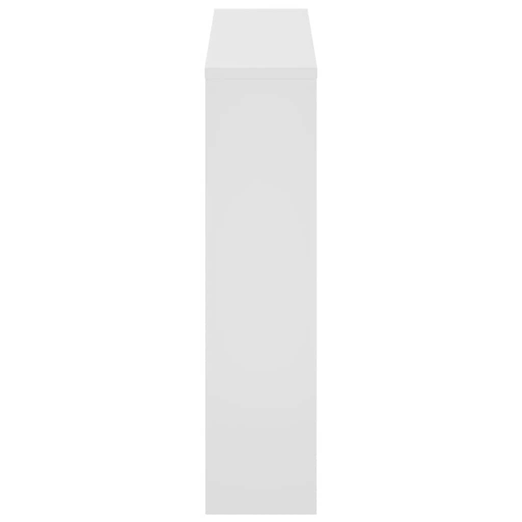 Skoskap med speil 2 lag høyglans hvit 63x17x67 cm