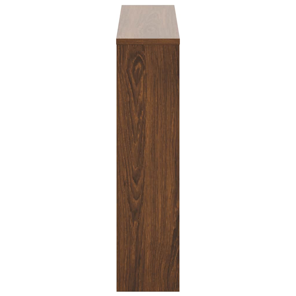 Skoskap med speil 2 lag brun eik 63x17x67 cm