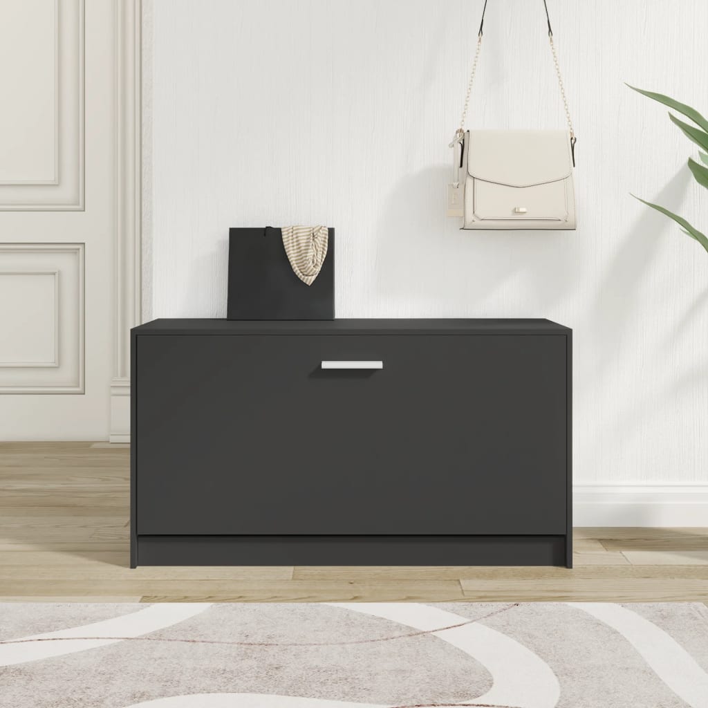 Skobenk svart 80x24x45 cm konstruert tre