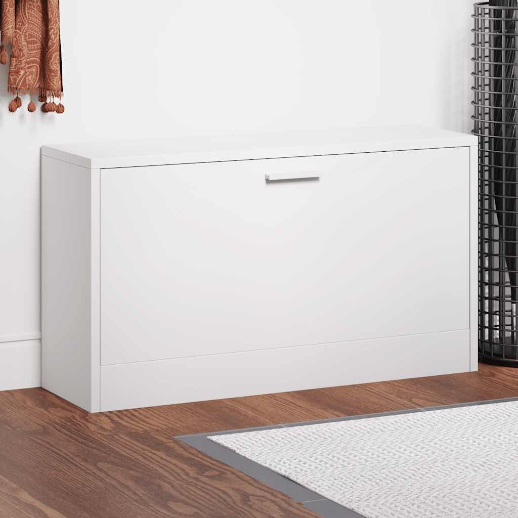 Skobenk høyglans hvit 80x24x45 cm konstruert tre