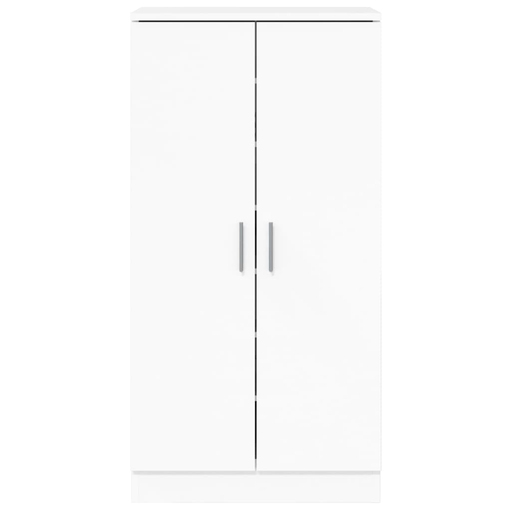 Skoskap høyglans hvit 55x35x108 cm konstruert tre