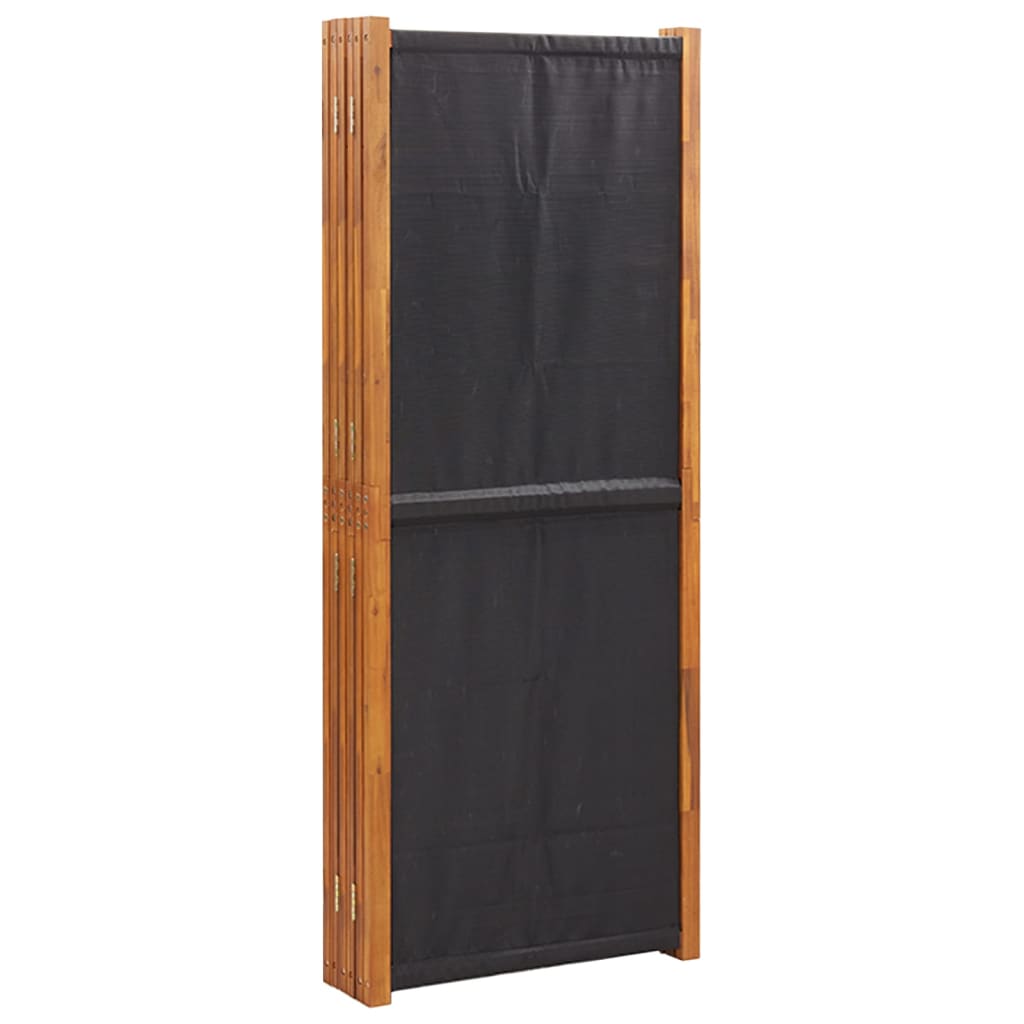Romdeler med 6 paneler svart 420x180 cm