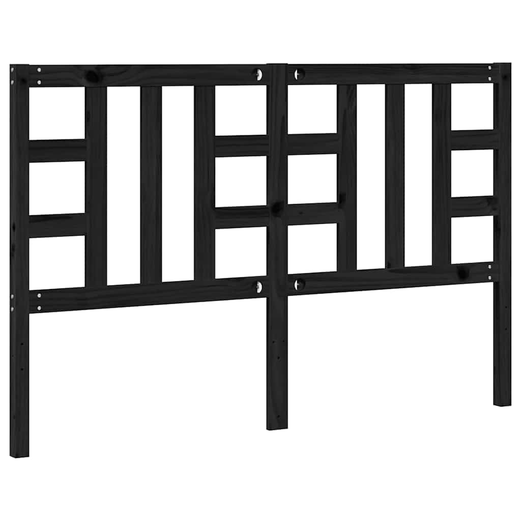 Sengegavl svart 166x4x100 cm heltre furu
