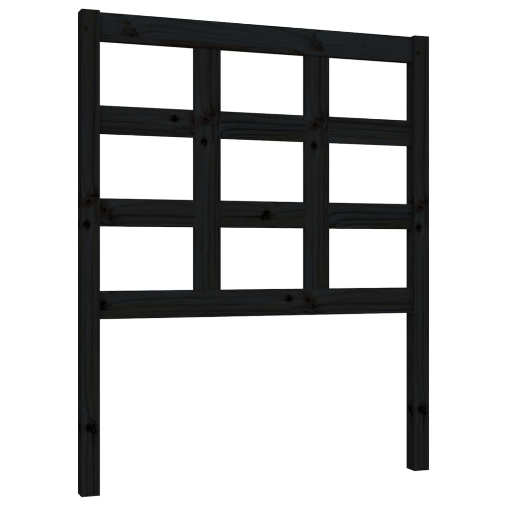 Sengegavl svart 80,5x4x100 cm heltre furu