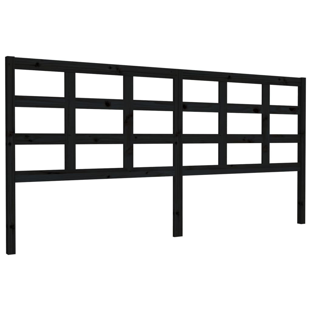 Sengegavl svart 205,5x4x100 cm heltre furu