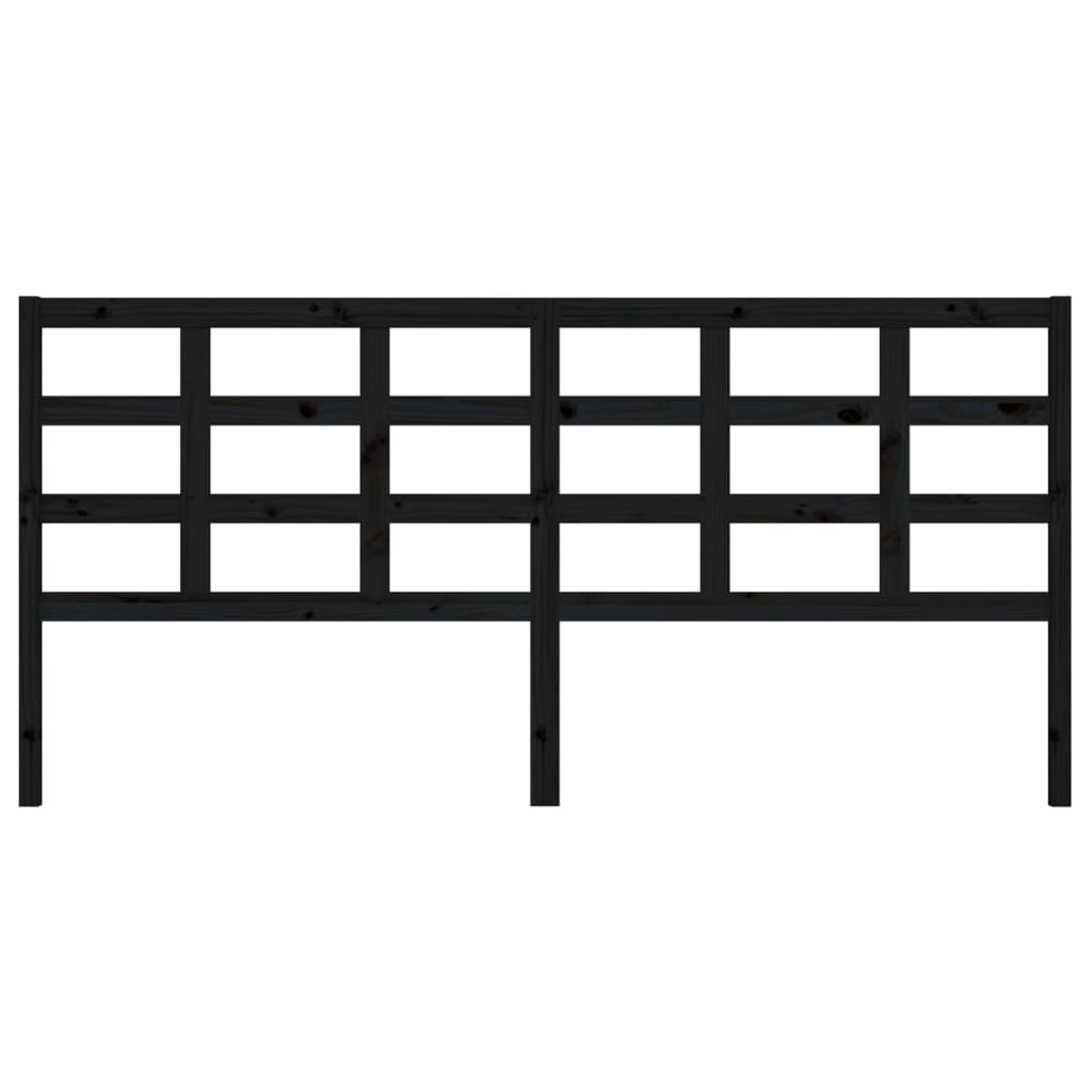 Sengegavl svart 205,5x4x100 cm heltre furu