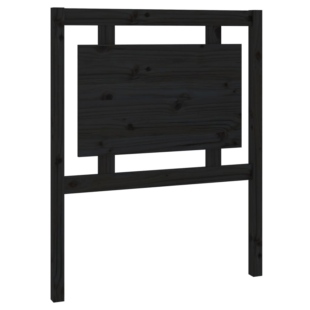 Sengegavl svart 80,5x4x100 cm heltre furu