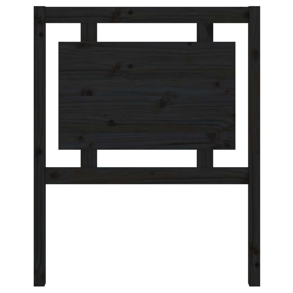 Sengegavl svart 80,5x4x100 cm heltre furu