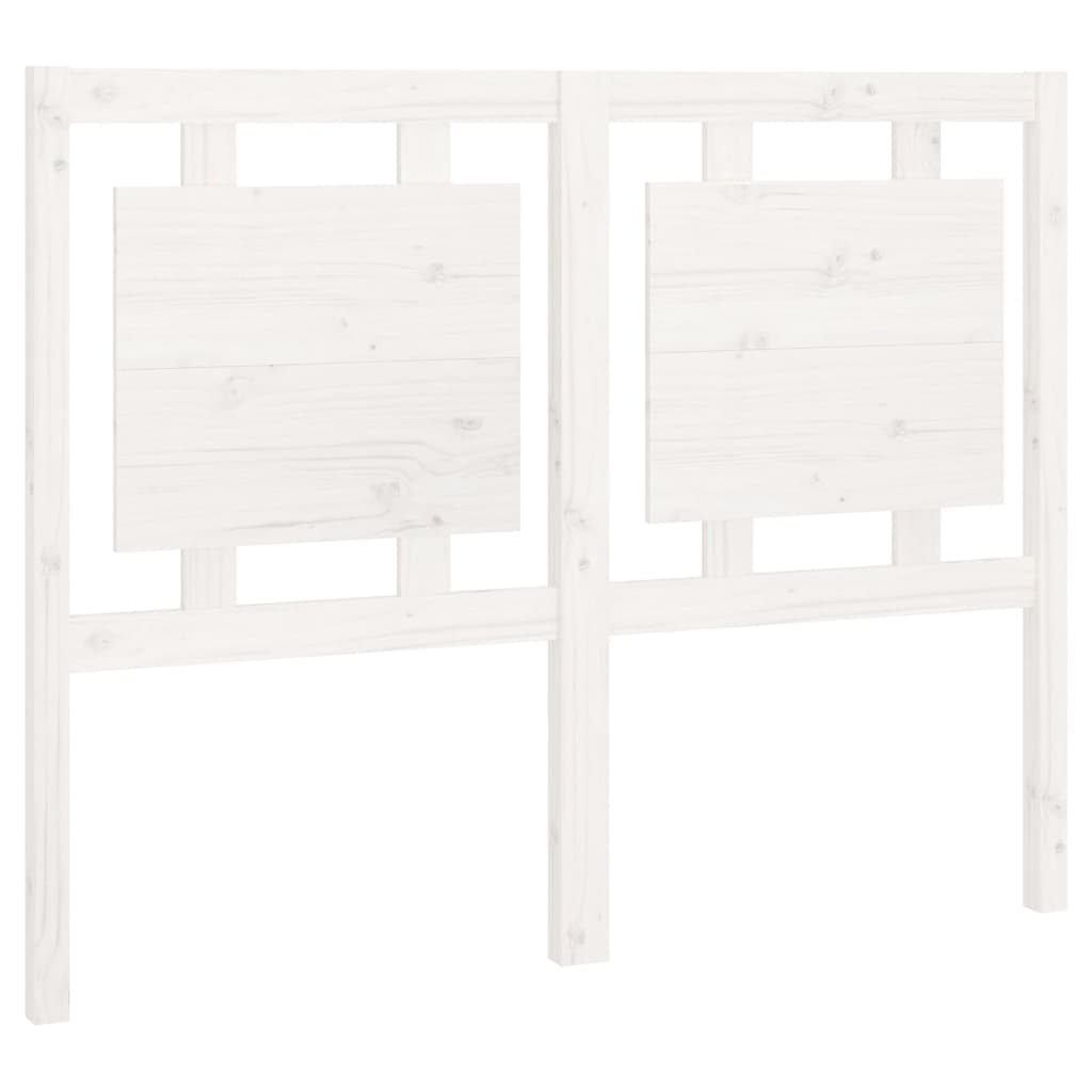 Sengegavl hvit 125,5x4x100 cm heltre furu