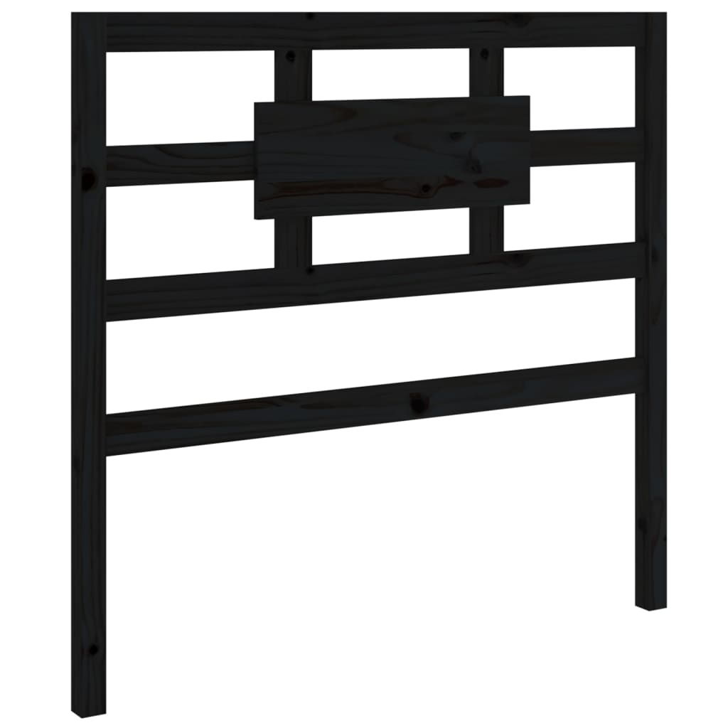 Sengegavl svart 80,5x4x100 cm heltre furu