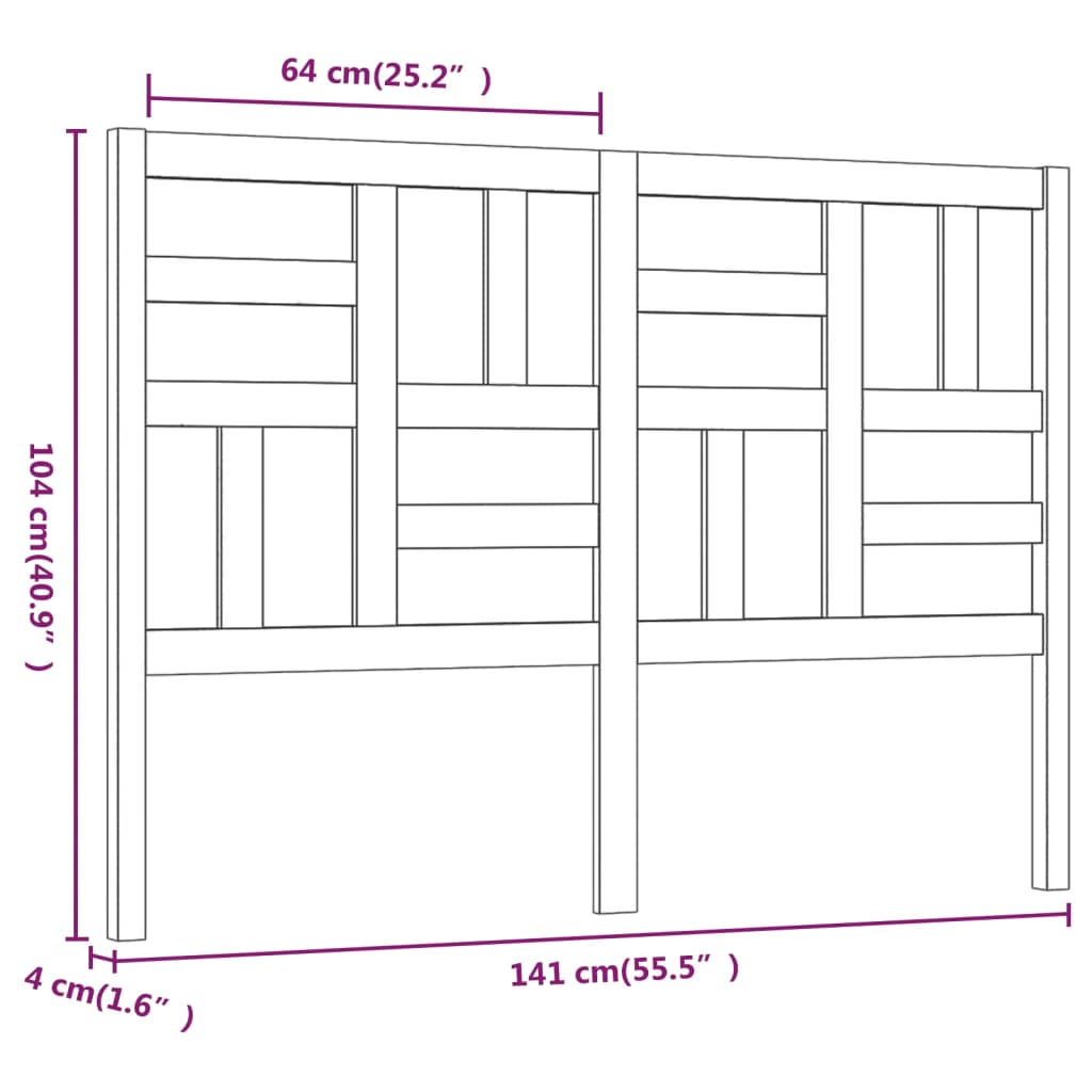 Sengegavl 141x4x104 cm heltre furu