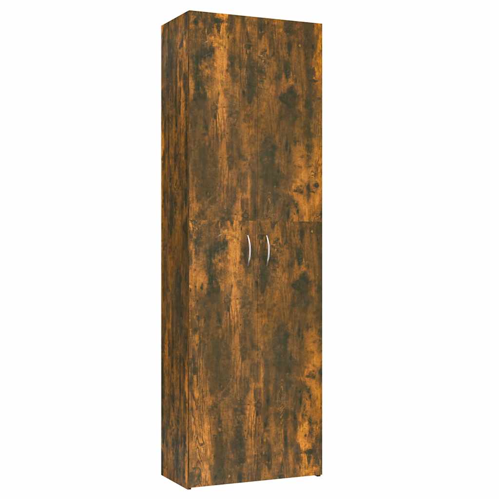 Kontorskap røkt eik 60x32x190 cm konstruert tre vidaXL
