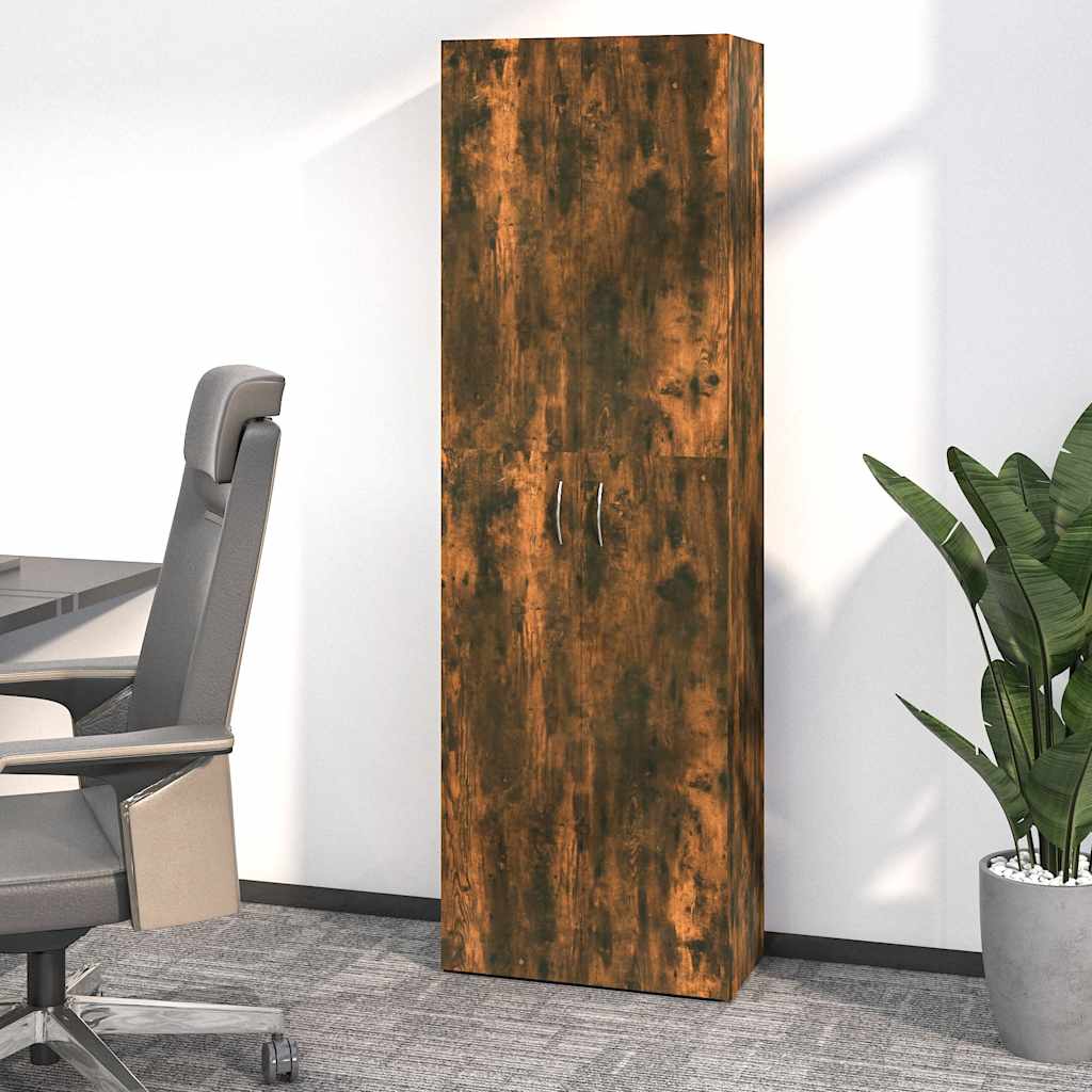 Kontorskap røkt eik 60x32x190 cm konstruert tre vidaXL