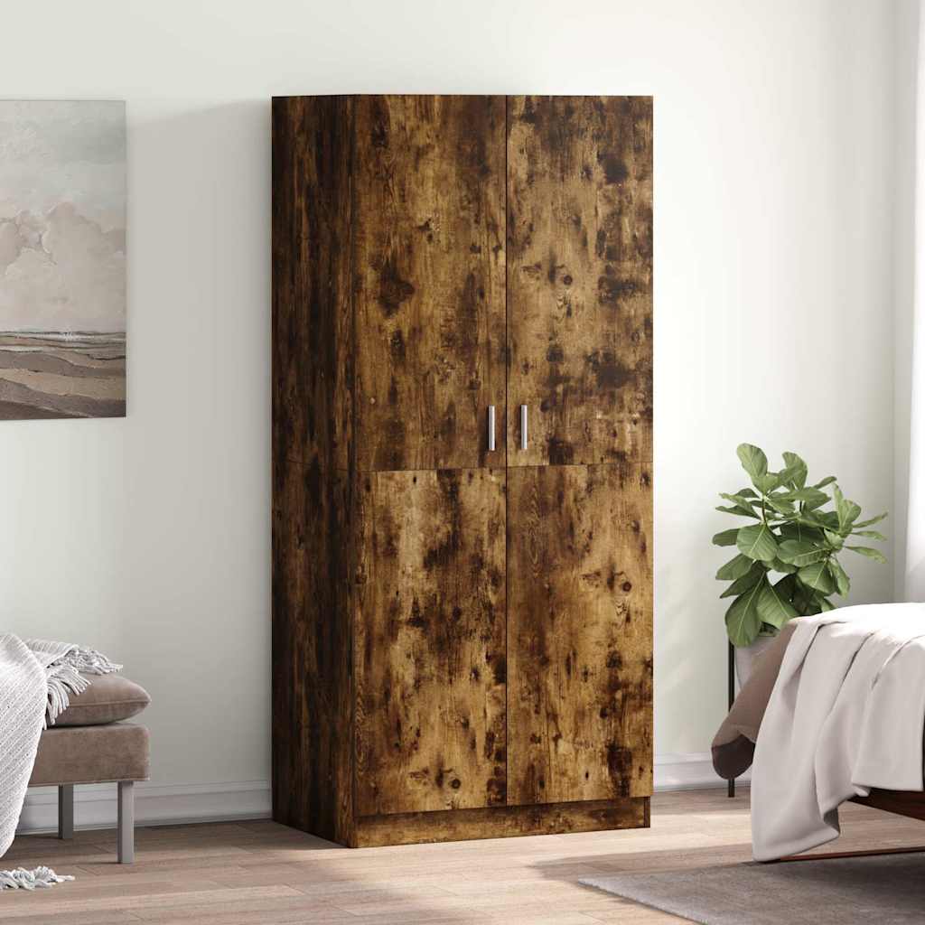 Garderobe røkt eik 80x52x180 cm konstruert tre