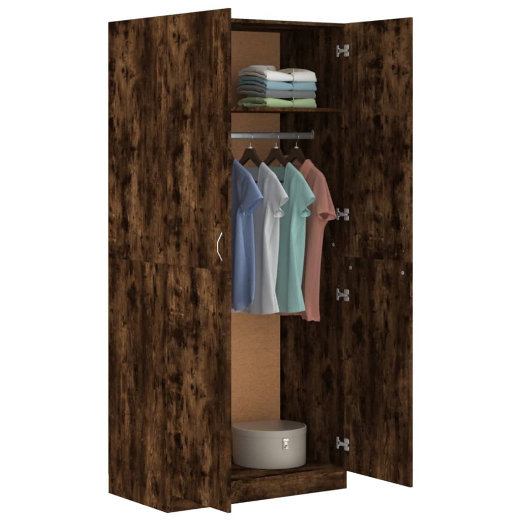 Garderobe røkt eik 90x52x200 cm konstruert tre