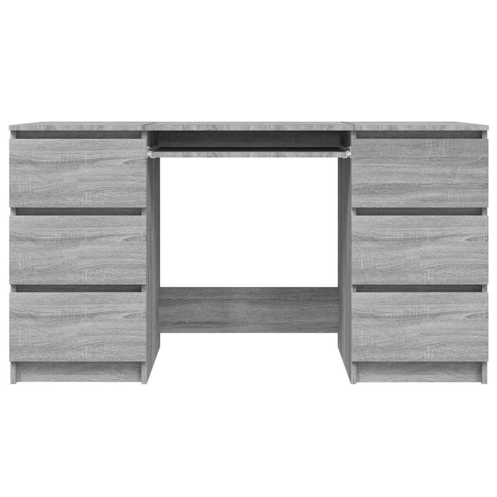 Skrivebord grå sonoma 140x50x77 cm konstruert tre