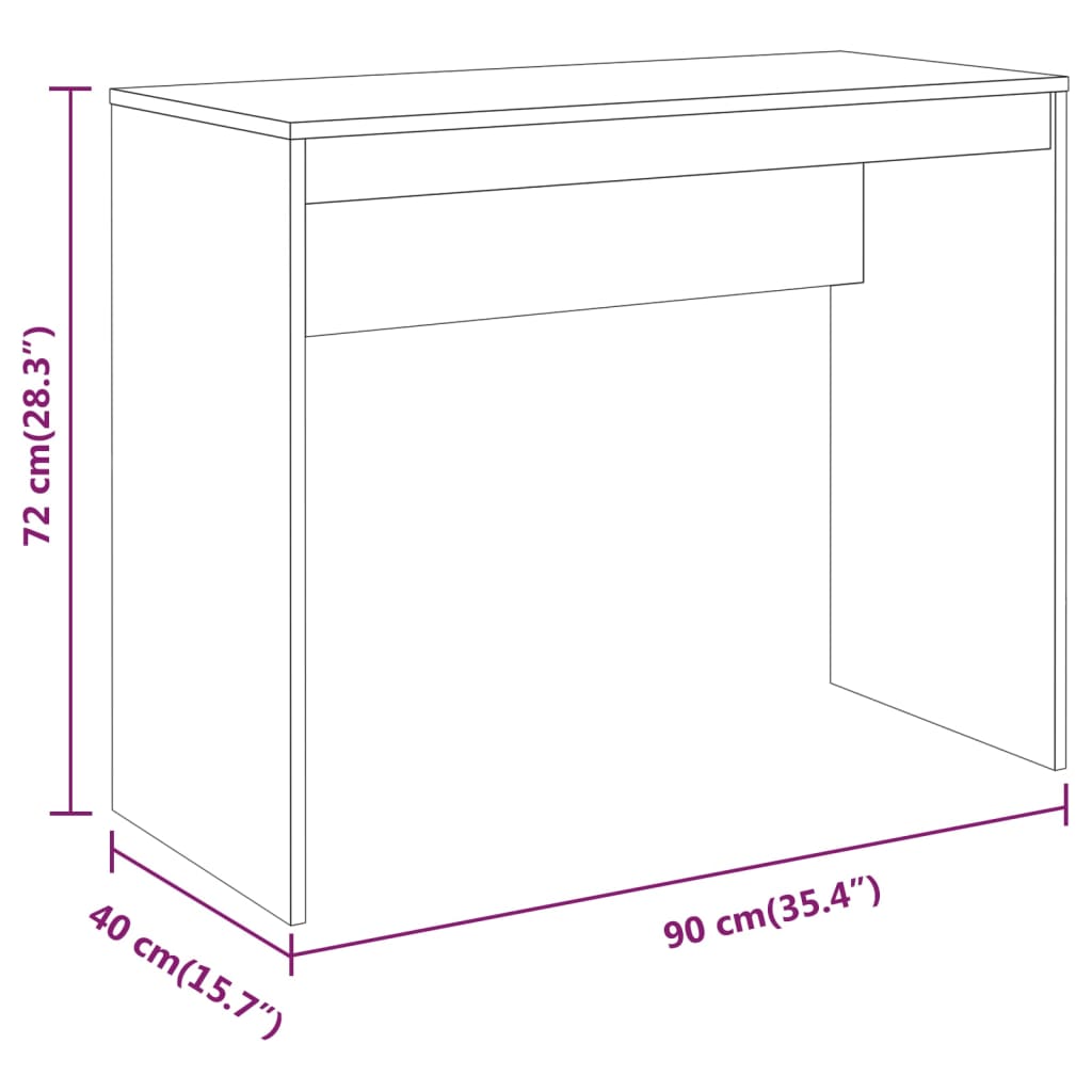 Skrivebord røkt eik 90x40x72 cm konstruert tre