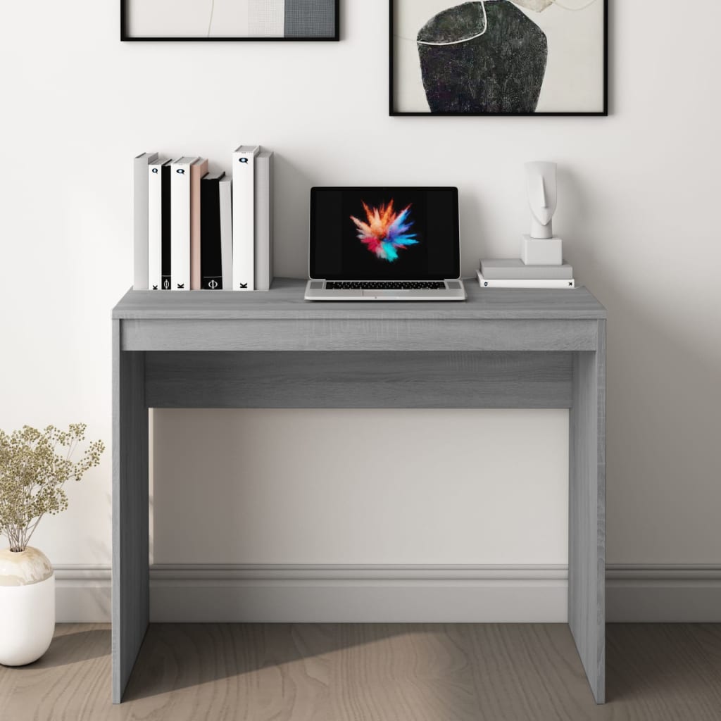 Skrivebord grå sonoma 90x40x72 cm konstruert tre
