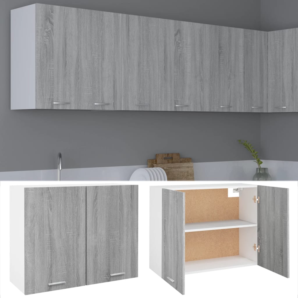 Vegghengt skap "Lyon" grå sonoma 80x31x60 cm konstruert tre