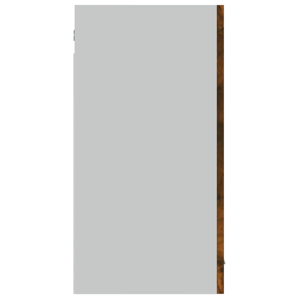 Vegghengt glasskap "Lyon" røkt eik 80x31x60 cm konstruert tre