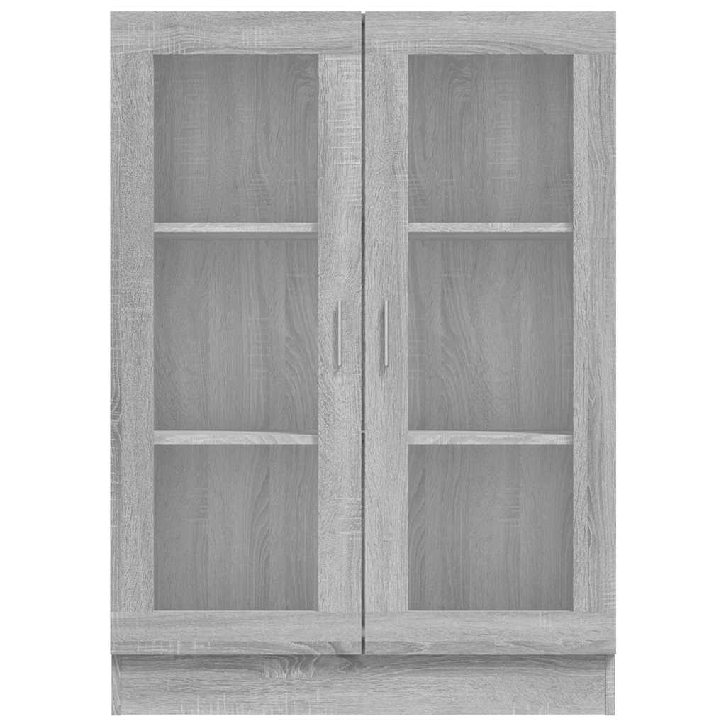 Vitrineskap grå sonoma 82,5x30,5x115 cm konstruert tre