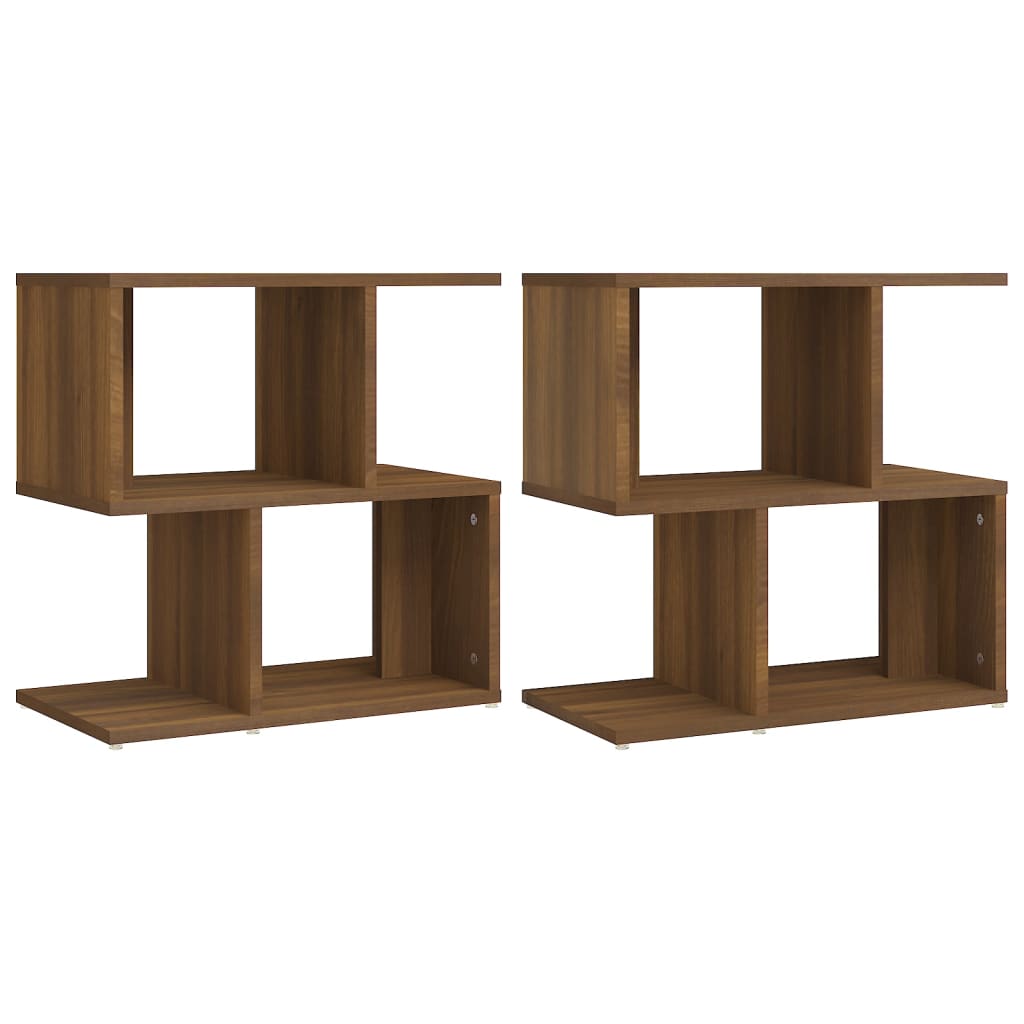 Nattbord 2 stk brun eik 50x30x51,5 cm konstruert tre