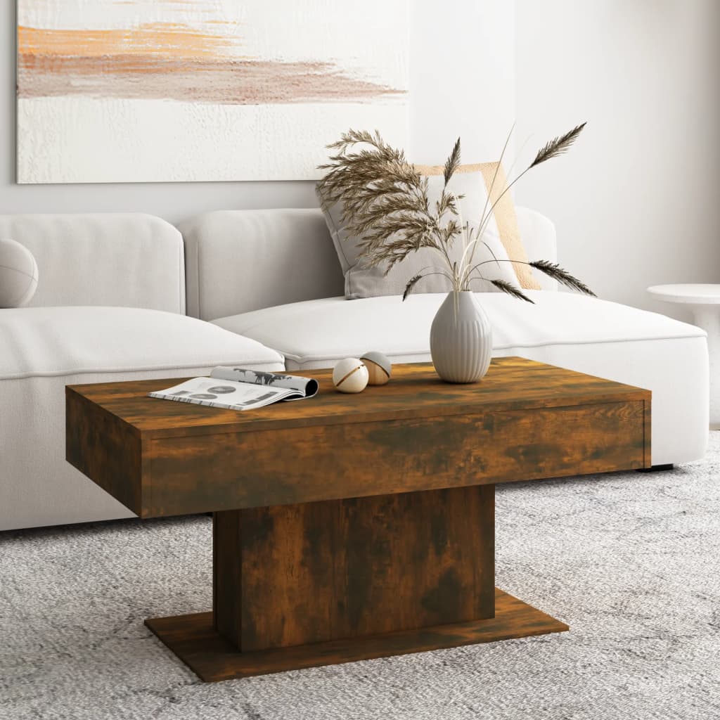 Salongbord røkt eik 96x50x45 cm konstruert tre