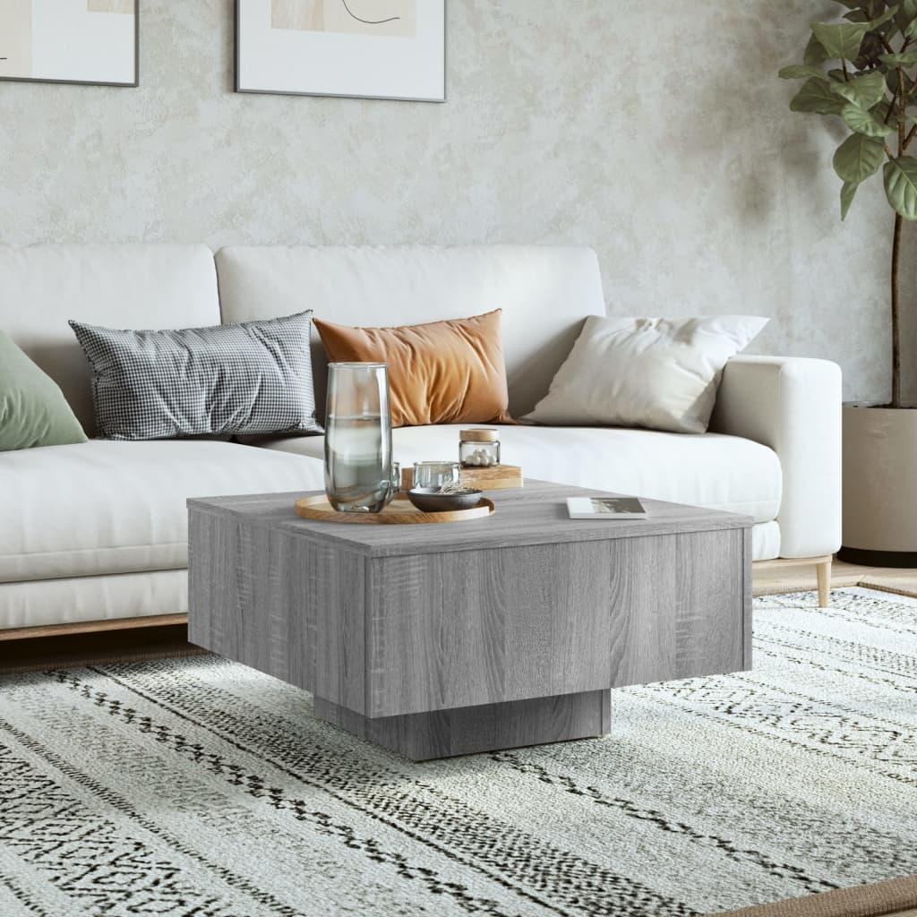 Salongbord grå sonoma 60x60x31,5 cm konstruert tre