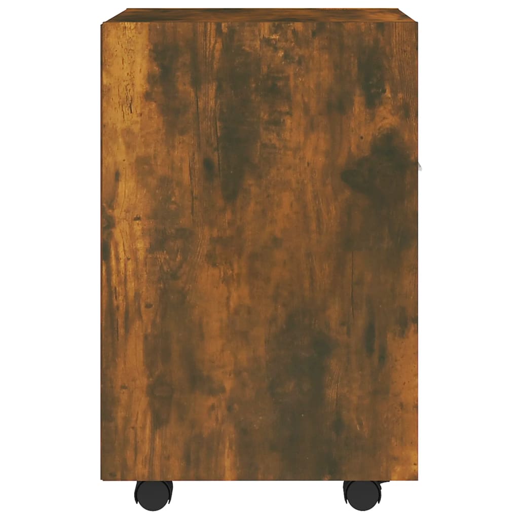 Sideskap med hjul røkt eik 33x38x60 cm konstruert tre