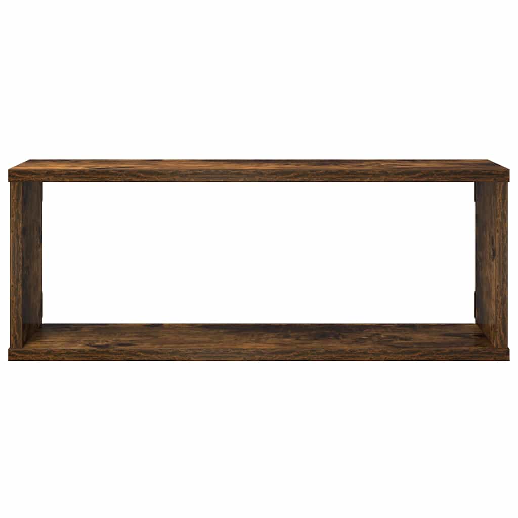 Vegghyller kube 4 stk røkt eik 60x15x23 cm konstruert tre