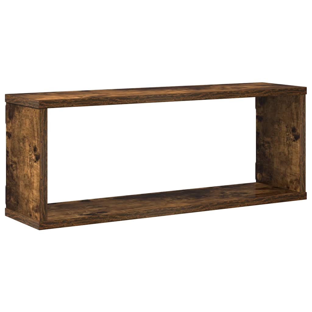 Vegghyller kube 4 stk røkt eik 60x15x23 cm konstruert tre