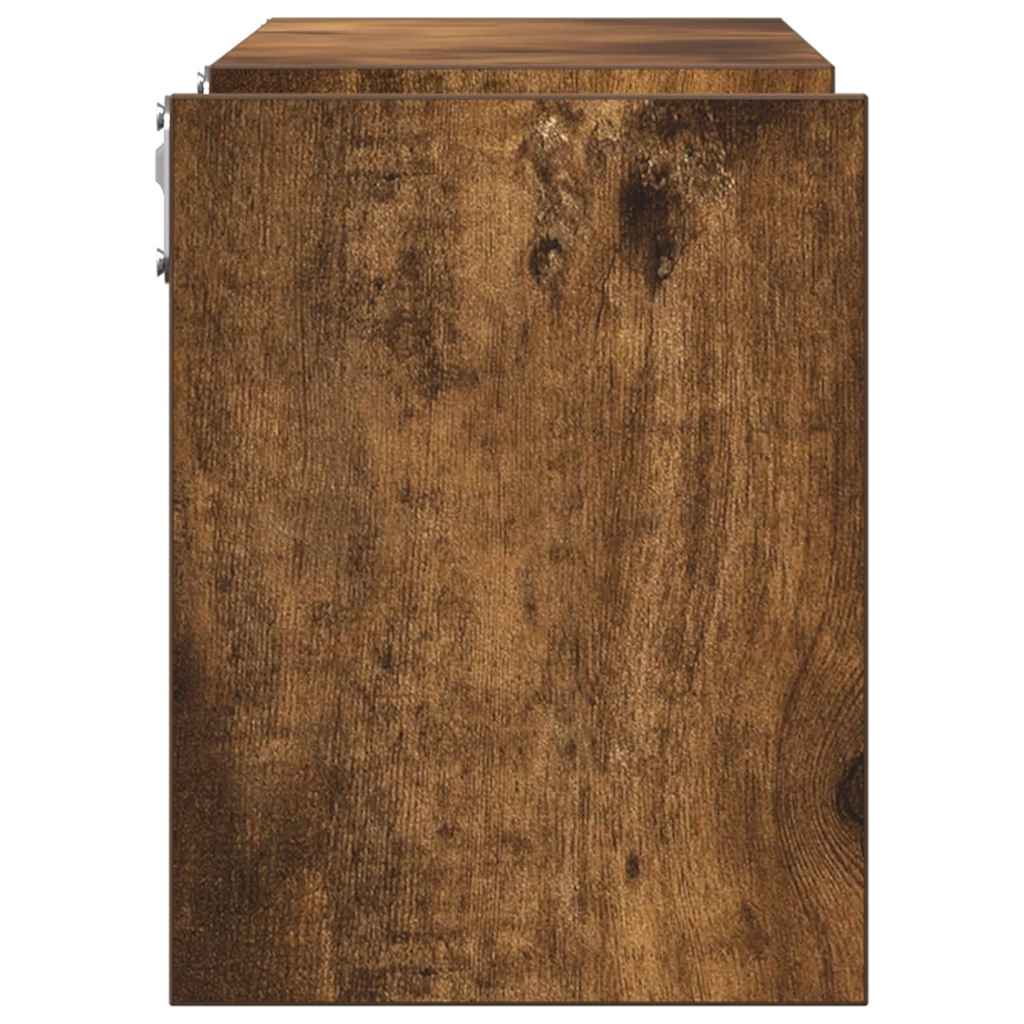 Vegghyller 2 stk røkt eik 100x15x20 cm konstruert tre