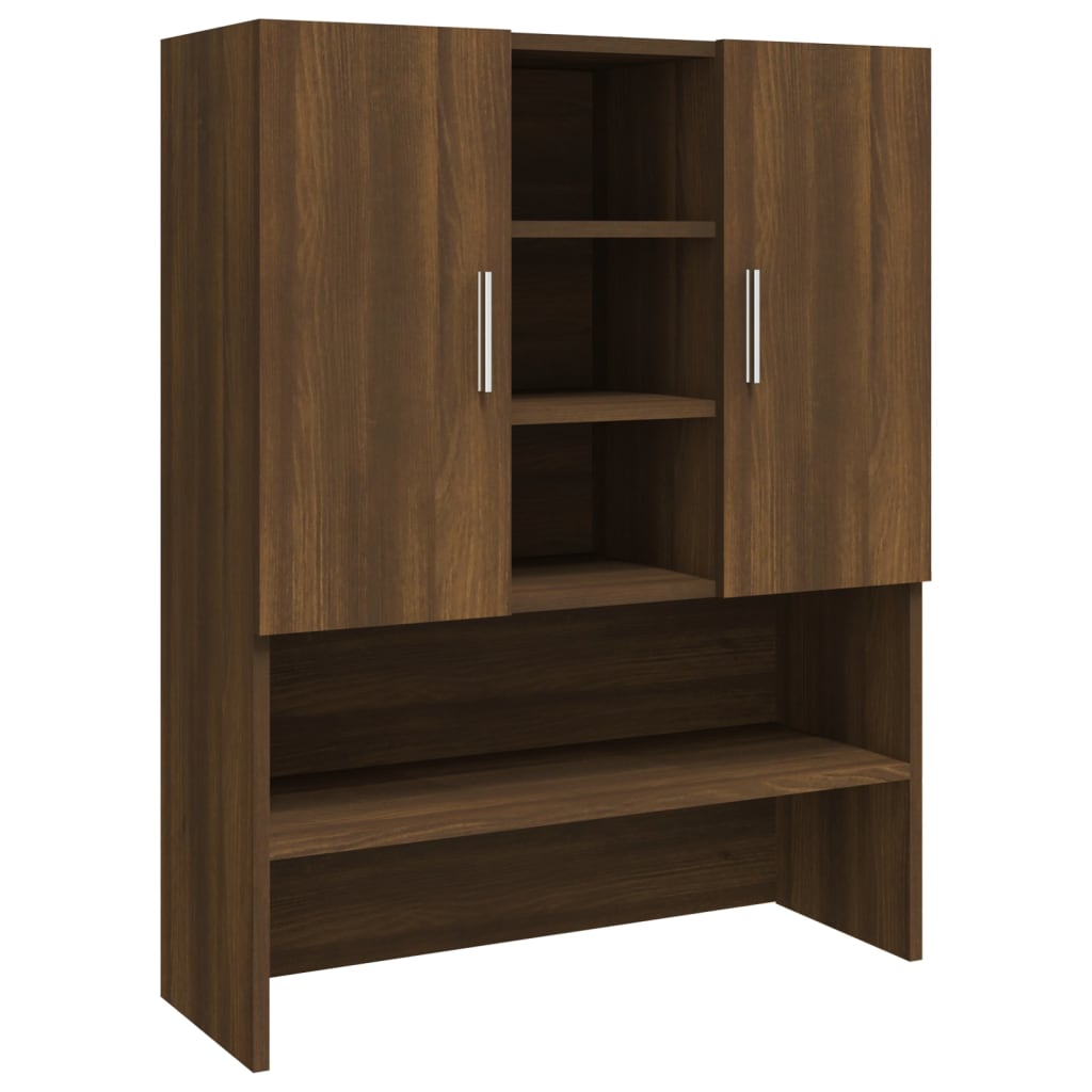 Vaskemaskinskap brun eik 70,5x25,5x90 cm