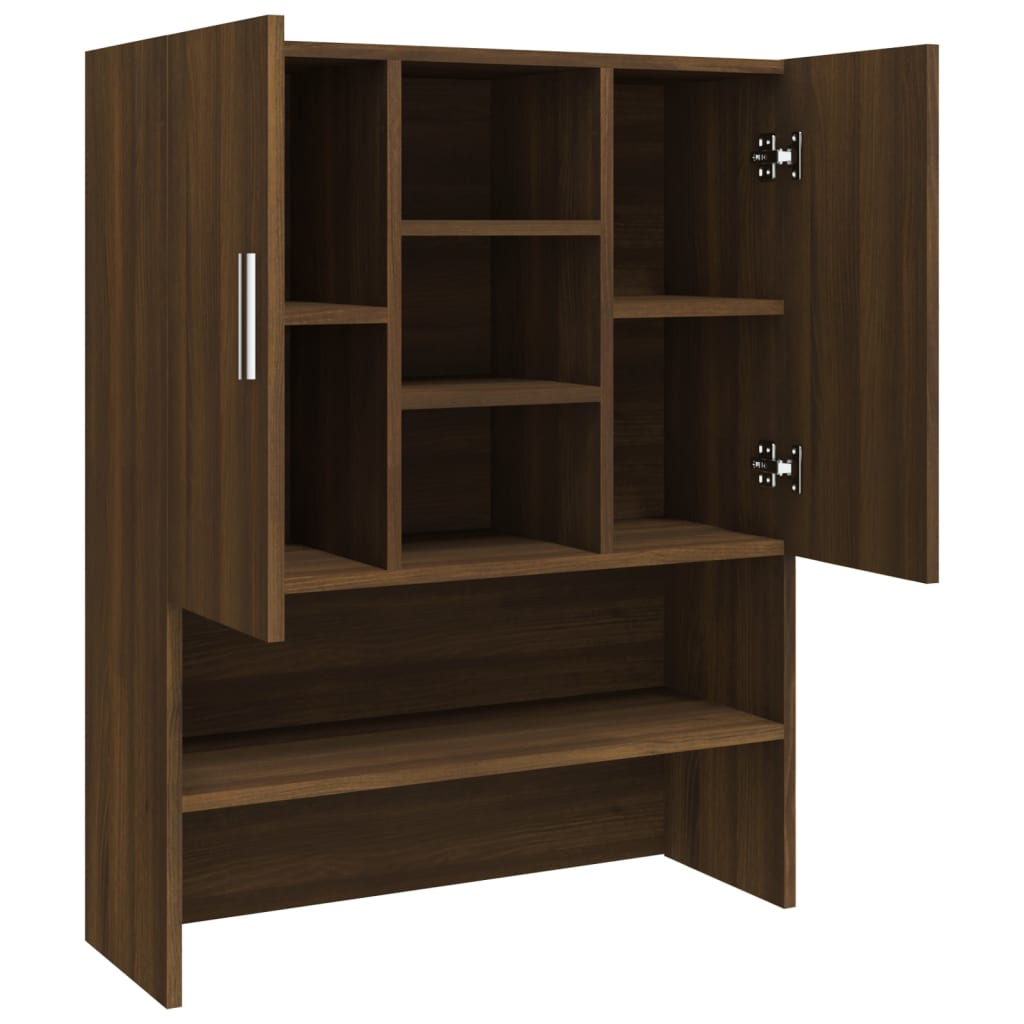Vaskemaskinskap brun eik 70,5x25,5x90 cm
