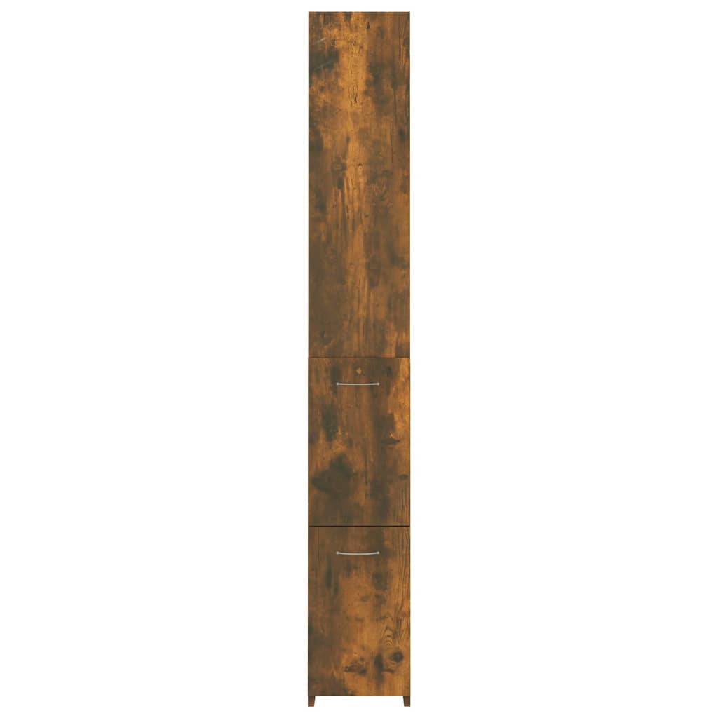Baderomsskap røkt eik 25x26,5x170 cm konstruert tre