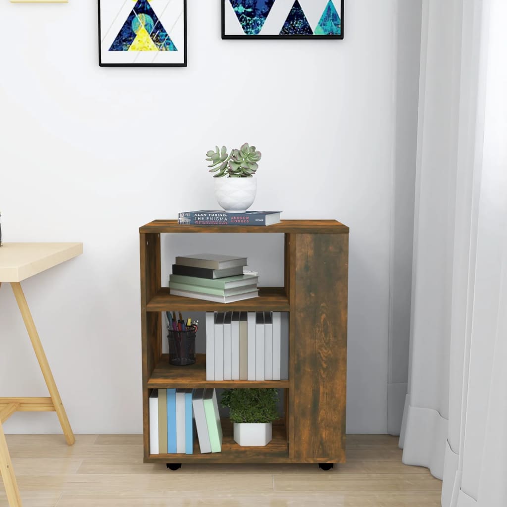 Rulleskap røkt eik 60x35x75 cm konstruert tre
