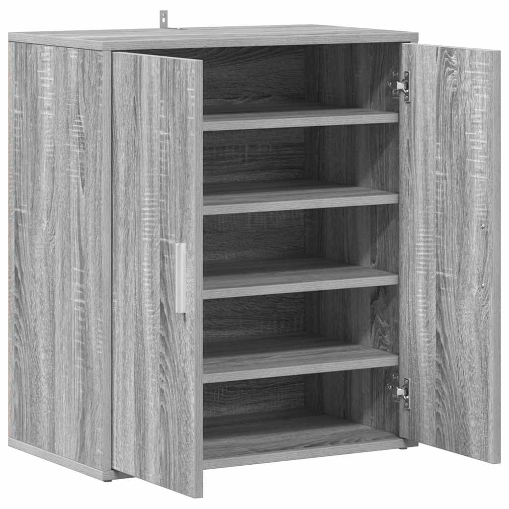 Skohylle grå sonoma 60x35x70 cm konstruert tre