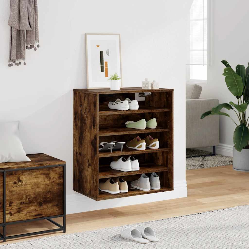 Skohylle grå sonoma 60x35x70 cm konstruert tre