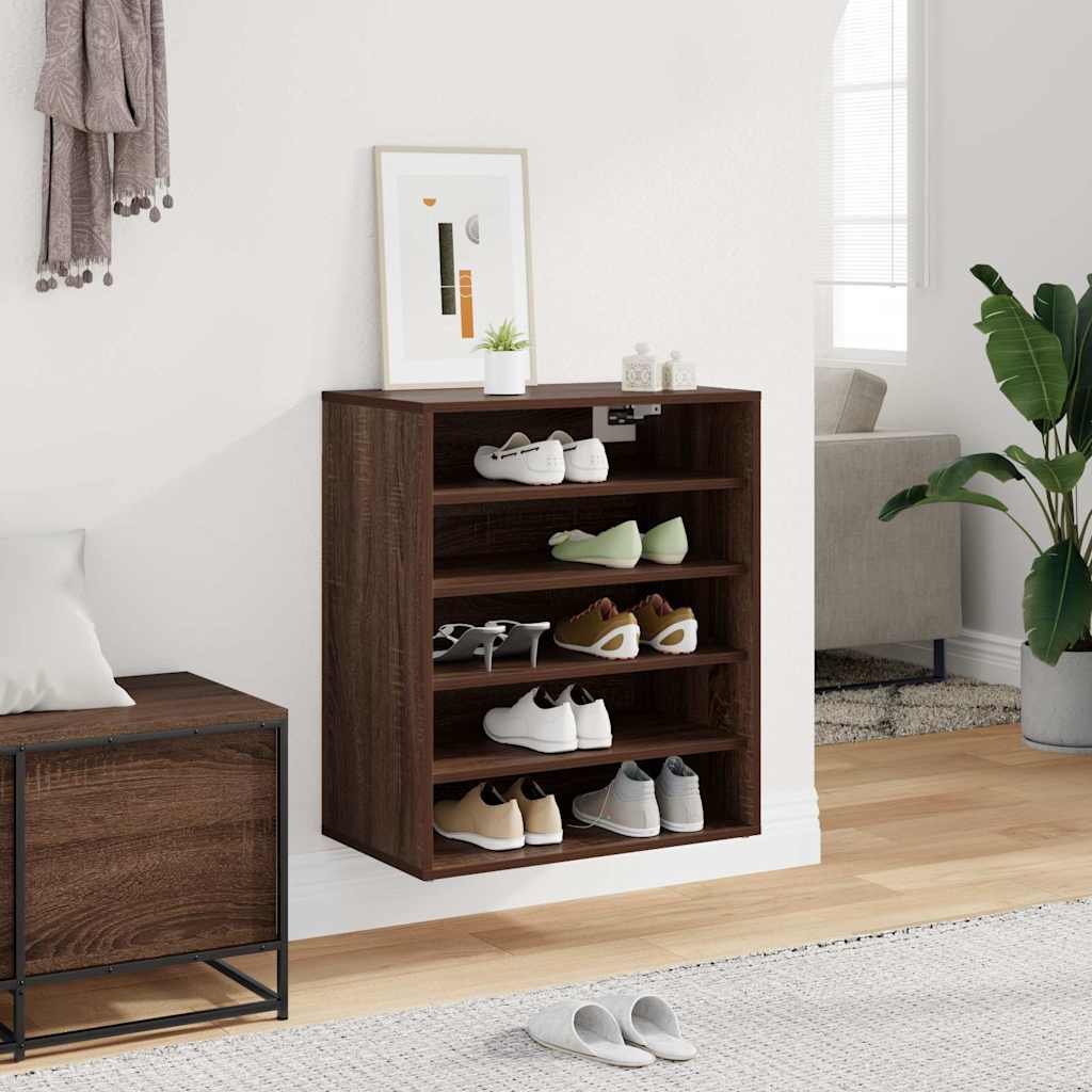 Skohylle brun eik 60x35x70 cm konstruert tre