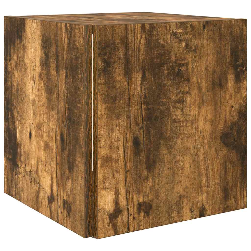 Sidebord røkt eik 33x33x34,5 cm konstruert tre