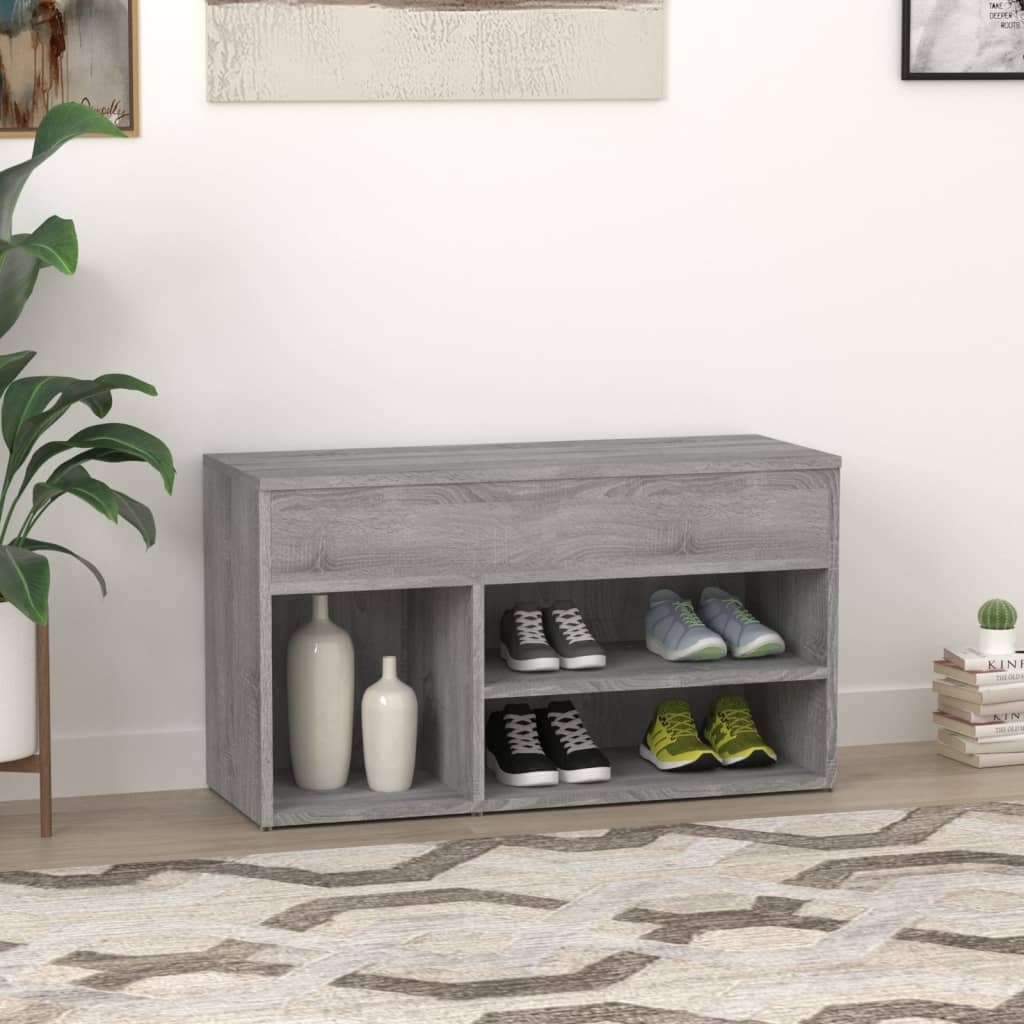 Skobenk grå sonoma 80x30x45 cm konstruert tre