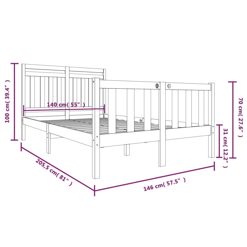 Sengeramme heltre 140x200 cm
