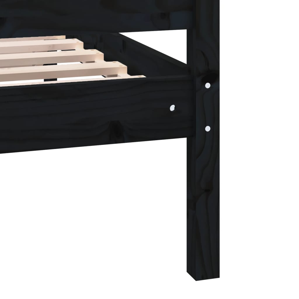 Sengeramme svart heltre 200x200 cm