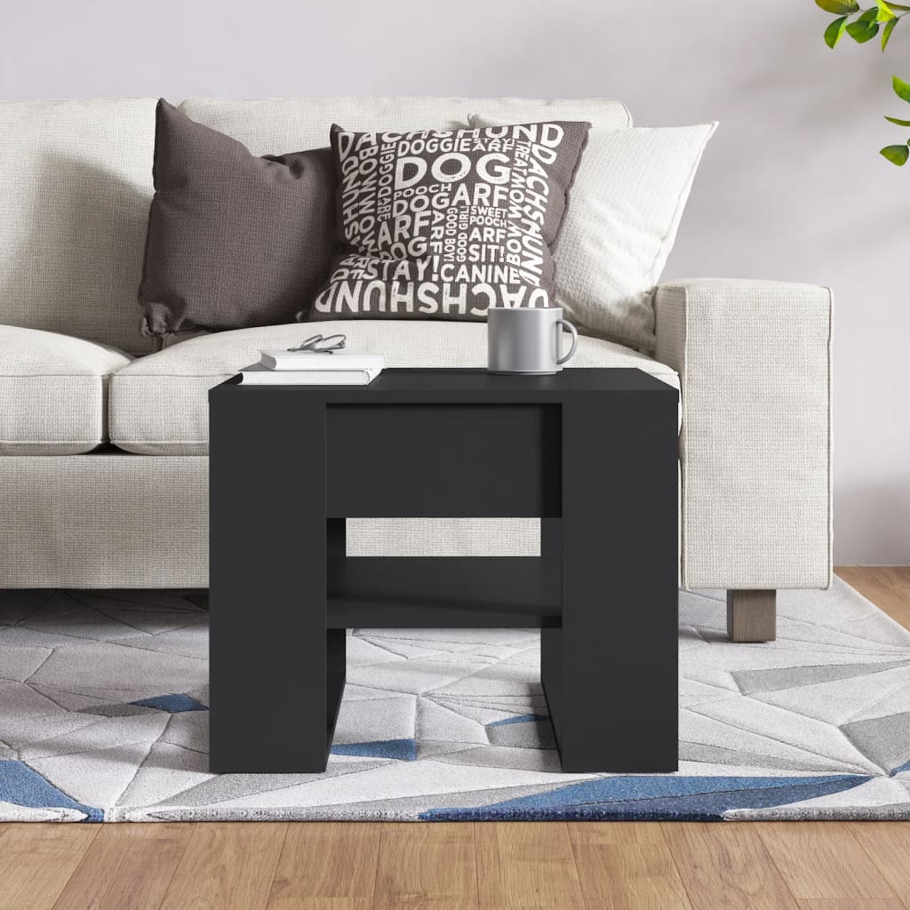 Salongbord svart 55,5x55x45 cm konstruert tre