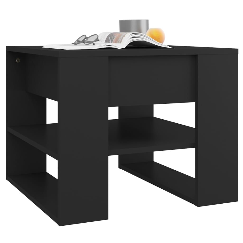 Salongbord svart 55,5x55x45 cm konstruert tre