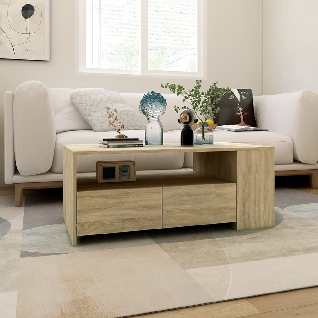 Salongbord sonoma eik 102x55x42 cm konstruert tre